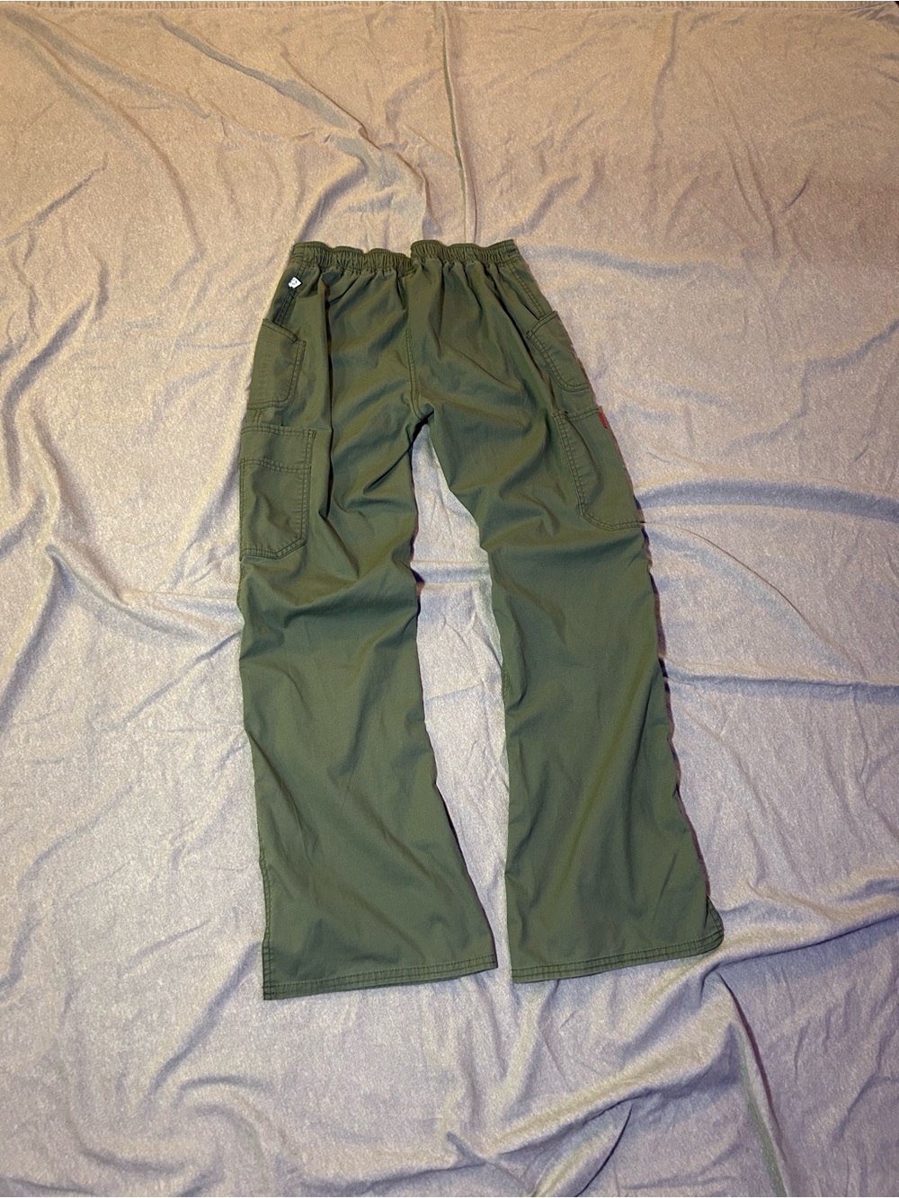 Dickies Olive Green Cargo Scrub Pants Size XS Elastic Waist Utility Streetwear
